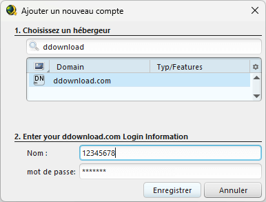 Compte Premium dans Jdownloader