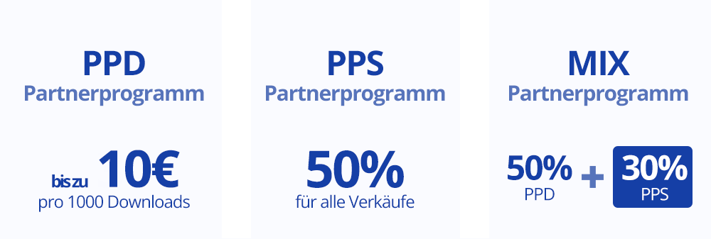 Jetzt Geld verdienen, wähle das ddownload Partnerprogramm, das zu dir passt.