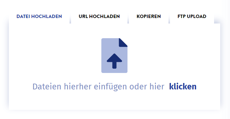 Darstellung der ddownload Upload Möglichkeiten